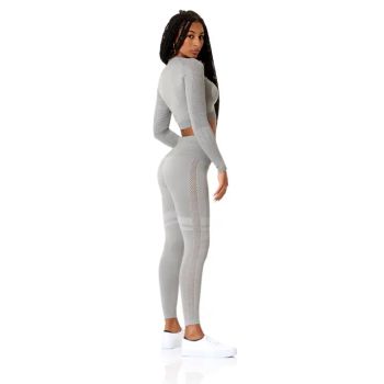 Seamless Yoga Pants High Waist Light Grey