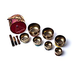 Chakra singing bowl set with bag