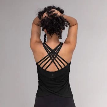 NIRA yoga top with integrated bra, black XL