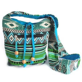 Jacquard bag - Teal Shoulder bag