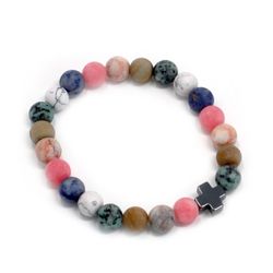 2x Set of 2 Friendship Bracelets - Harmony - Rainbow Gemstones