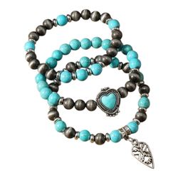 Bohemian Elegance in Turquoise – Handmade Three Layer Bracelets
