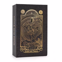 Guldfolierad Tarotset med Bok - Presentbox