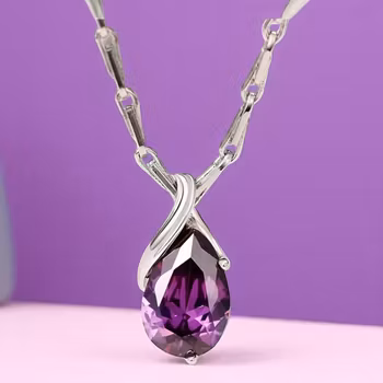 Droppformad Ametist halsband