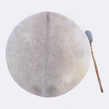Shaman drum 50 cm Tree of Life Fur-covered