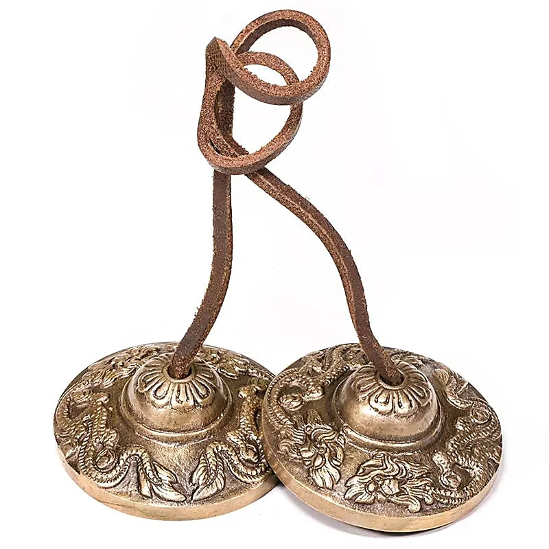 Tingsha med drakmotiv - 6,7 cm