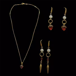 Burgundy Winter Hearts set guld