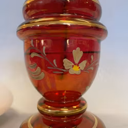 Liten handmålad hallonrosa fotogenlampa 3 '''