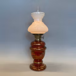 Liten handmålad hallonrosa fotogenlampa 3 '''