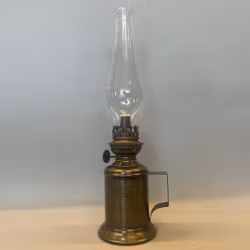 Grynet 6''' patinerad fotogenlampa för bord/vägg