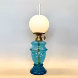 Turkos miniatyrfotogenlampa med handmålat motiv 2'''