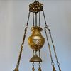 Antik jugendfotogenlampa i majolika 14''' för 6 ljus