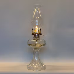 Fotogenlampa i glas med Lotusbrännare