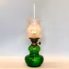 Mörkgrön fotogenlampa med kupa 10'''