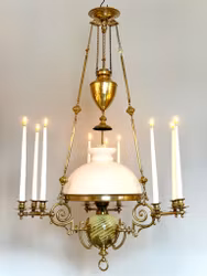Otrolig mässingsfotogenlampa i uran med 9 ljus 20'''