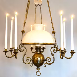 Fantastisk mässingsfotogenlampa med 9 ljus 20'''