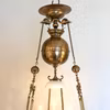 Fantastisk mässingsfotogenlampa med 9 ljus 20'''