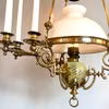 Otrolig mässingsfotogenlampa i uran med 9 ljus 20'''