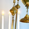 Otrolig mässingsfotogenlampa i uran med 9 ljus 20'''