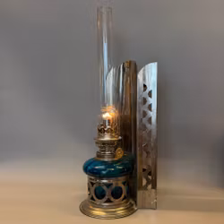 Väggfotogenlampa turkos med korgreflektor 10'''