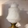 Antik väggfotogenlampa på arm 1880-tal med kupa 14'''