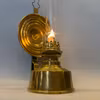 Väggfotogenlampa i mässing med rejäl reflektor 14'''