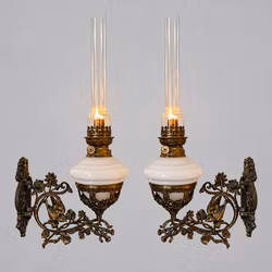 Underbar väggfotogenlampa på arm 14''' (finns ett par)