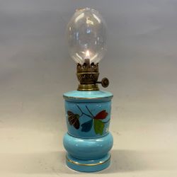 Blå handmålad fotogenlampa 3'''