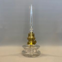 Bordsfotogenlampa i glas/mässing 10'''