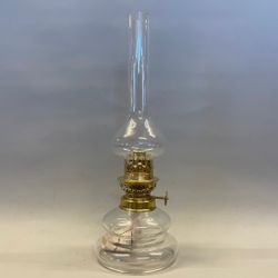 Bordsfotogenlampa i glas/mässing 10'''