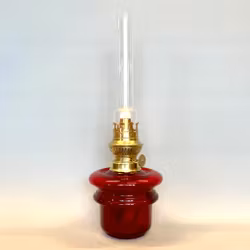 Vinröd fotogenlampa i glas 10'''