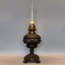 Mörkt bronsfärgad urnfotogenlampa 14'''