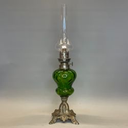 Fransk skogsgrön fotogenlampa 8'''