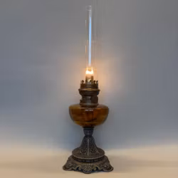 Klassisk apoteksbrun fotogenlampa 14'''