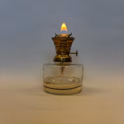 Liten glaslampa med fribrännare