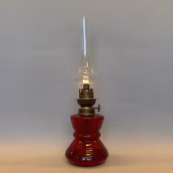 Vinröd fotogenlampa i glas 8'''