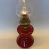 Vinröd fotogenlampa i glas 8'''