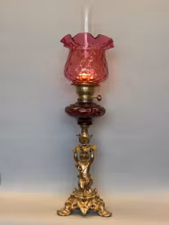 Rosa/röd fotogenlampa med Baldurbrännare 20'''