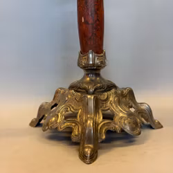 Fransk förnicklad bordsfotogenlampa 10'''