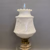 Mässingsfotogenlampa med opalvit kupa 14'''