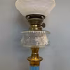 Piedestalfotogenlampa på blå fot med kupa 14'''