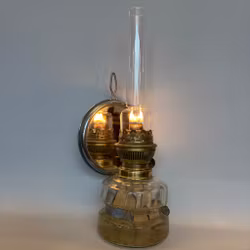 Väggfotogenlampa med stor spegelreflektor 14'''