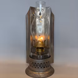 Väggfotogenlampa i korgreflektor med lotusbrännare