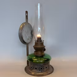 Väggfotogenlampa grön med korgreflektor 10'''