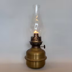 Fransk patinerad mässingslampa 14'''