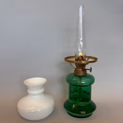 Minifotogenlampa 2''' i grönt glas med mini-vestaskärm