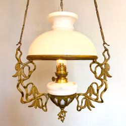 Guldmålad korgfotogenlampa 10'''