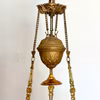 Trearmad takfotogenlampa antik med gaskupa 14'''