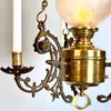Trearmad takfotogenlampa antik med gaskupa 14'''