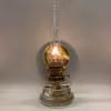 Väggfotogenlampa med rund mässingsreflektor 14'''